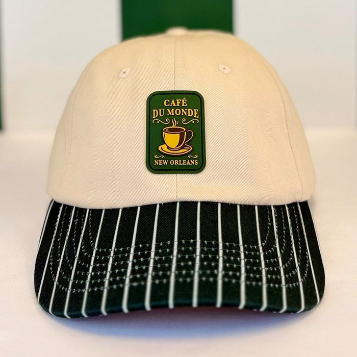 Cap with Rubber Patch in Beige / Green