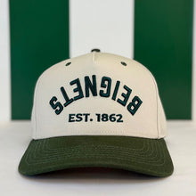 Upside Down Beignets Cap in Beige / Dark Green