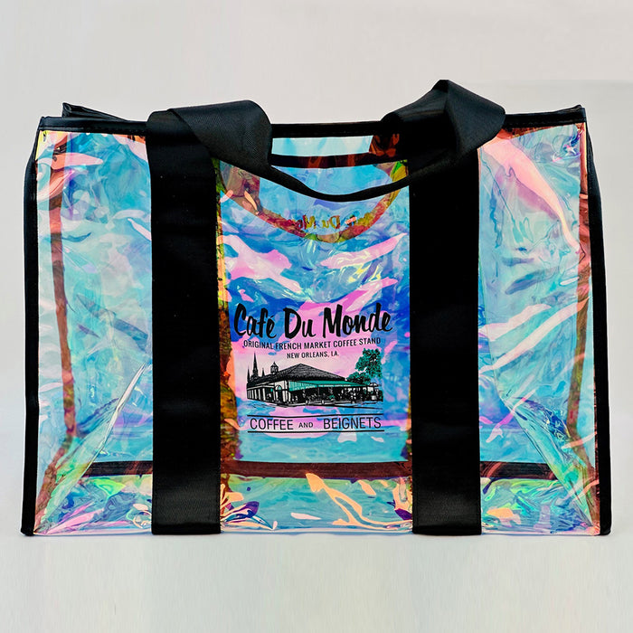 Iridescent Tote Black Straps