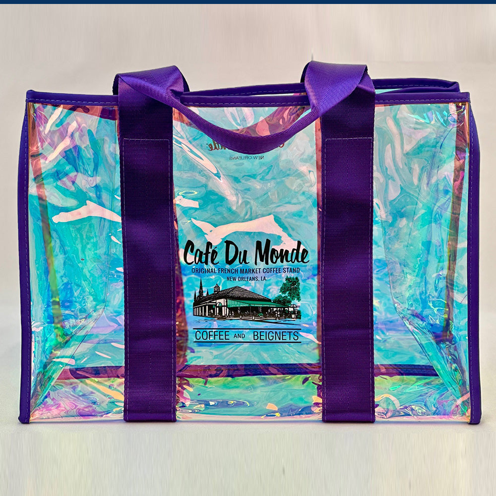Iridescent Tote Purple Straps