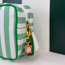 Striped Pouch with Beignet Charm