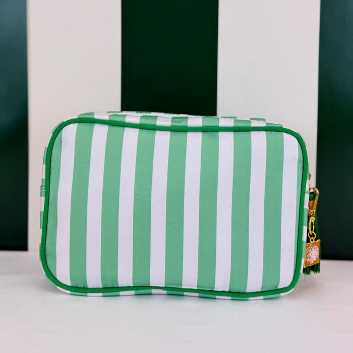 Striped Pouch with Beignet Charm